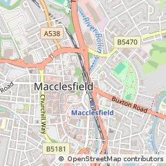 Map of Macclesfield, Cheshire