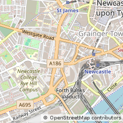 Map of Newcastle Upon Tyne, Tyne and Wear