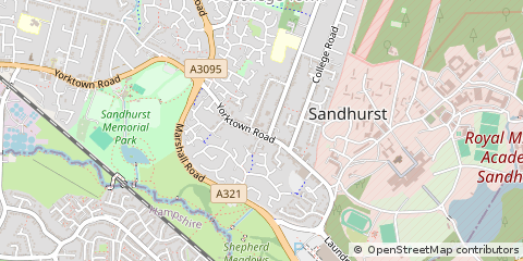 Map of Sandhurst, Berkshire