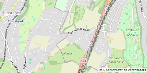 Map of Coulsdon, Surrey
