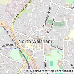 Map of North Walsham, Norfolk