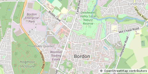 Map of Bordon, Hampshire