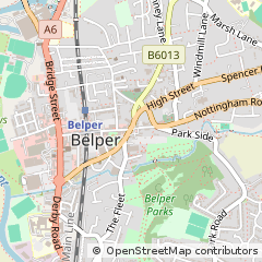 Map of Belper, Derbyshire