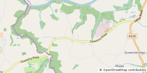 Map of Wrexham, Clwyd