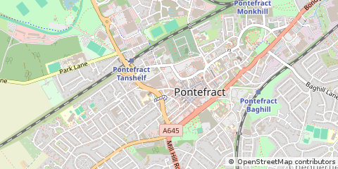 Map of Pontefract, West Yorkshire