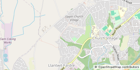 Map of Pontypridd, Rhondda Cynon Taff