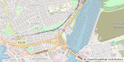 Map of Plymouth, Devon