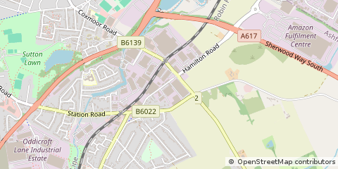 Map of Sutton-in-Ashfield, Notts