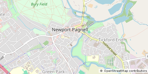 Map of Newport Pagnell, Buckinghamshire