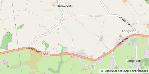 Map of Longsdon, Staffordshire