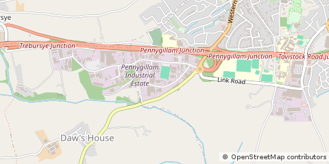 Map of Launceston, Cornwall