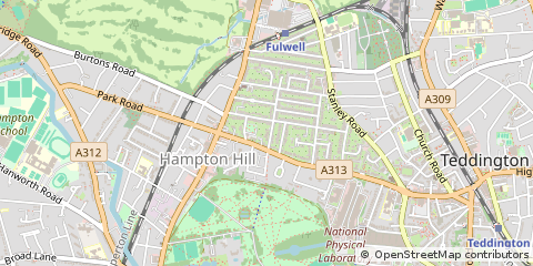 Map of Teddington, Middlesex