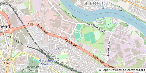 Map of Gateshead, Tyne & Wear