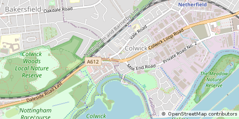 Map of Nottingham, Nottinghamshire