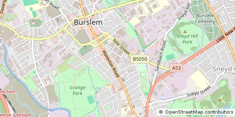 Map of Stoke on Trent, Staffordshire