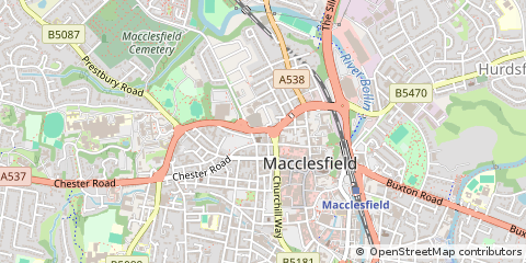 Map of Macclesfield, Cheshire
