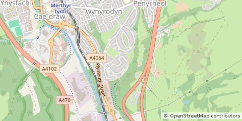 Map of Merthyr Tydfil