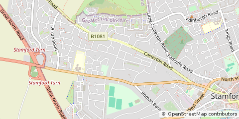 Map of Stamford, Lincolnshire