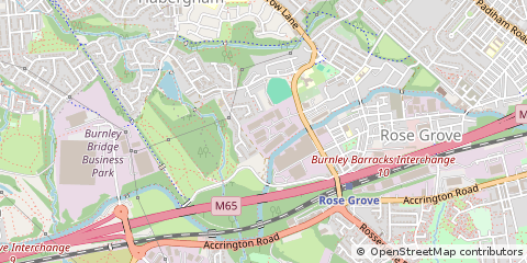Map of Burnley, Lancashire