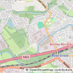 Map of Burnley, Lancashire