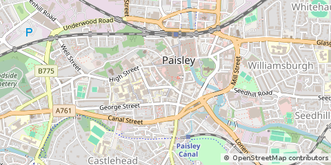 Map of Paisley, Renfrewshire
