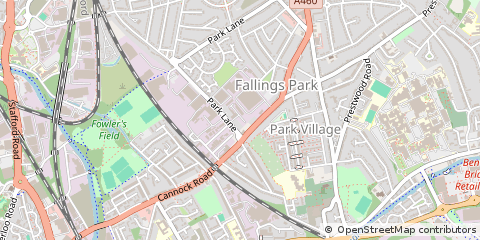 Map of Park Lane,, Wolverhampton,
