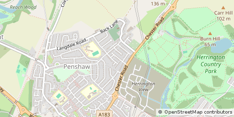 Map of Houghton LE Spring