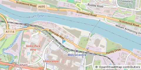 Map of Metro Riverside Park, Gateshead
