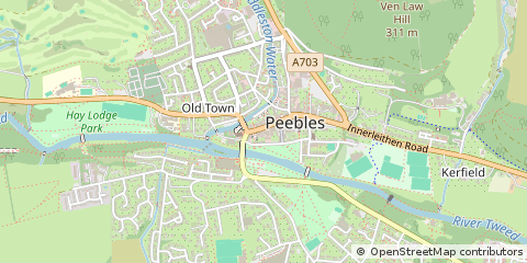 Map of Peebles, Scottish Borders