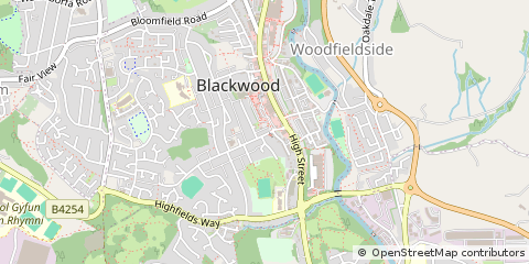 Map of Blackwood, Caerphilly