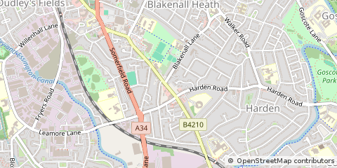 Map of Walsall, West Midlands