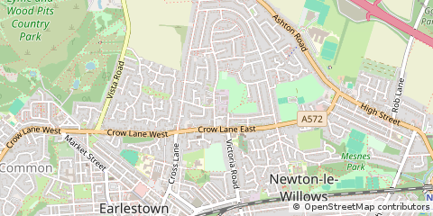 Map of Newton LE Willows, Merseyside