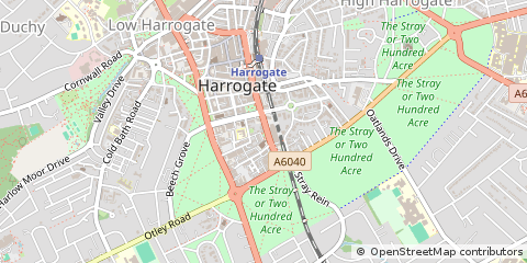 Map of Harrogate, South Yorkshire