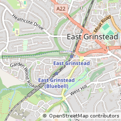 Map of East Grinstead, West Sussex