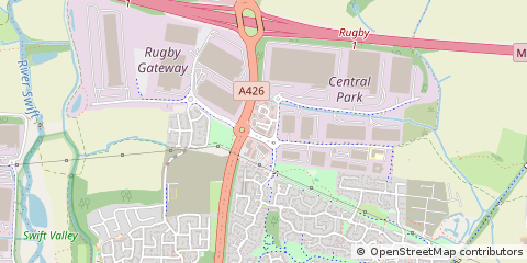 Map of Rugby, Warwickshire