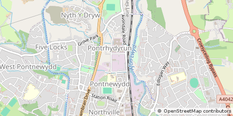Map of Cwmbran, Torfaen