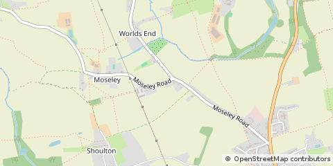 Map of Hallow, Worcestershire