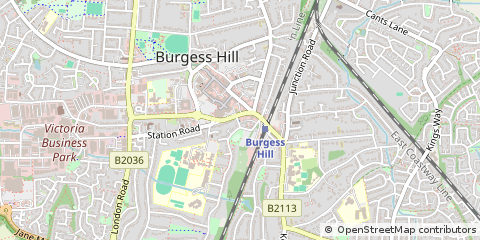 Map of Burgess Hill, West Sussex