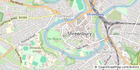 Map of Shrewsbury, Shropshire