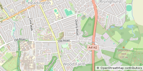 Map of Oxfordshire, Headington