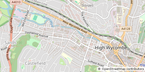 Map of High Wycombe, Buckinghamshire