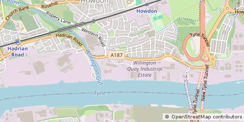 Map of Wallsend, Tyne and Wear