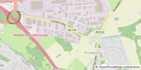Map of Prescot, Merseyside
