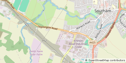 Map of Southam, Warwickshire
