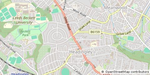 Map of Leeds, West Yorks