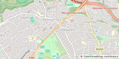 Map of Plymouth, Devon
