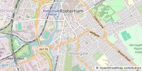 Map of Rotherham, South Yorkshire