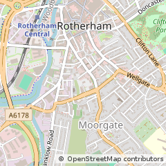 Map of Rotherham, South Yorkshire