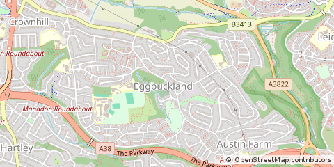 Map of Eggbuckland, Devon
