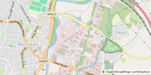 Map of Swansea, West Glamorgan